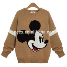 15ASW1012 Mickey jacquard diseño casual mujer pullover 2014